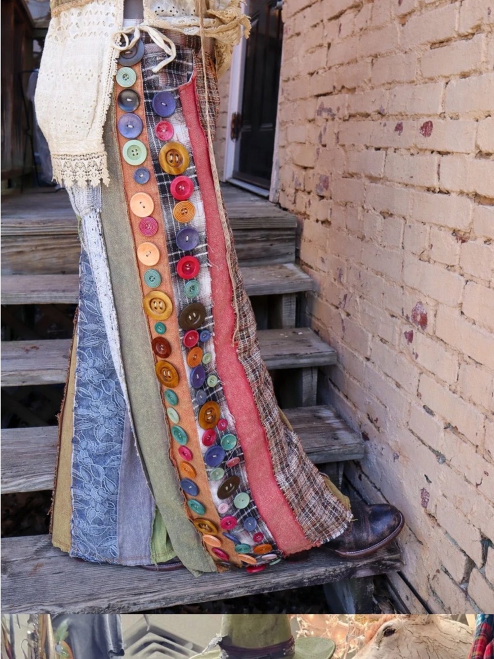 Patchwork Wide Leg Stripe Pants in Multi-Color - A Rare Bird